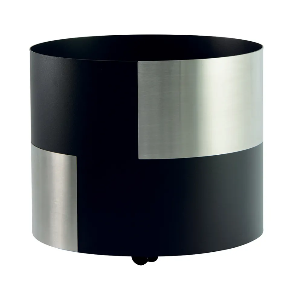 Modern trähållare gjord av metall med hjul tillverkad i Italien - penna Viadurini