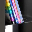 Svart modern inomhus vedträhållare med hyllor tillverkade i Italien - Cauro1 Viadurini