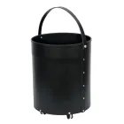 Rund stockhållare i eko-läder med hjul Made in Italy - Chameleon Viadurini