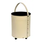 Rund stockhållare i eko-läder med hjul Made in Italy - Chameleon Viadurini