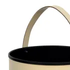 Rund stockhållare i eko-läder med hjul Made in Italy - Chameleon Viadurini