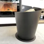 Rund trähållare för inomhus i svart stål italiensk modern design - Favonio Viadurini