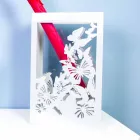 Vitt träparaplystativ med modern design dekorerad med fjärilar - Papilio Viadurini