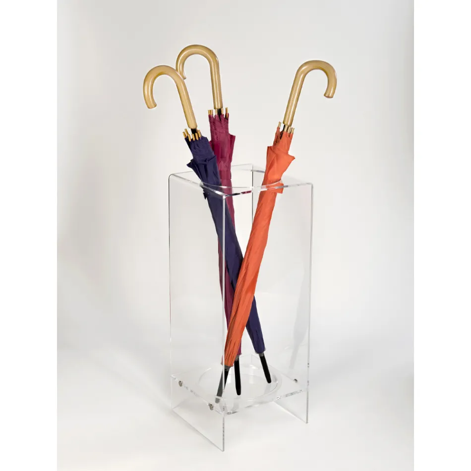 Paraplyställ för entré i vitt eller transparent plexiglas - Navel Viadurini