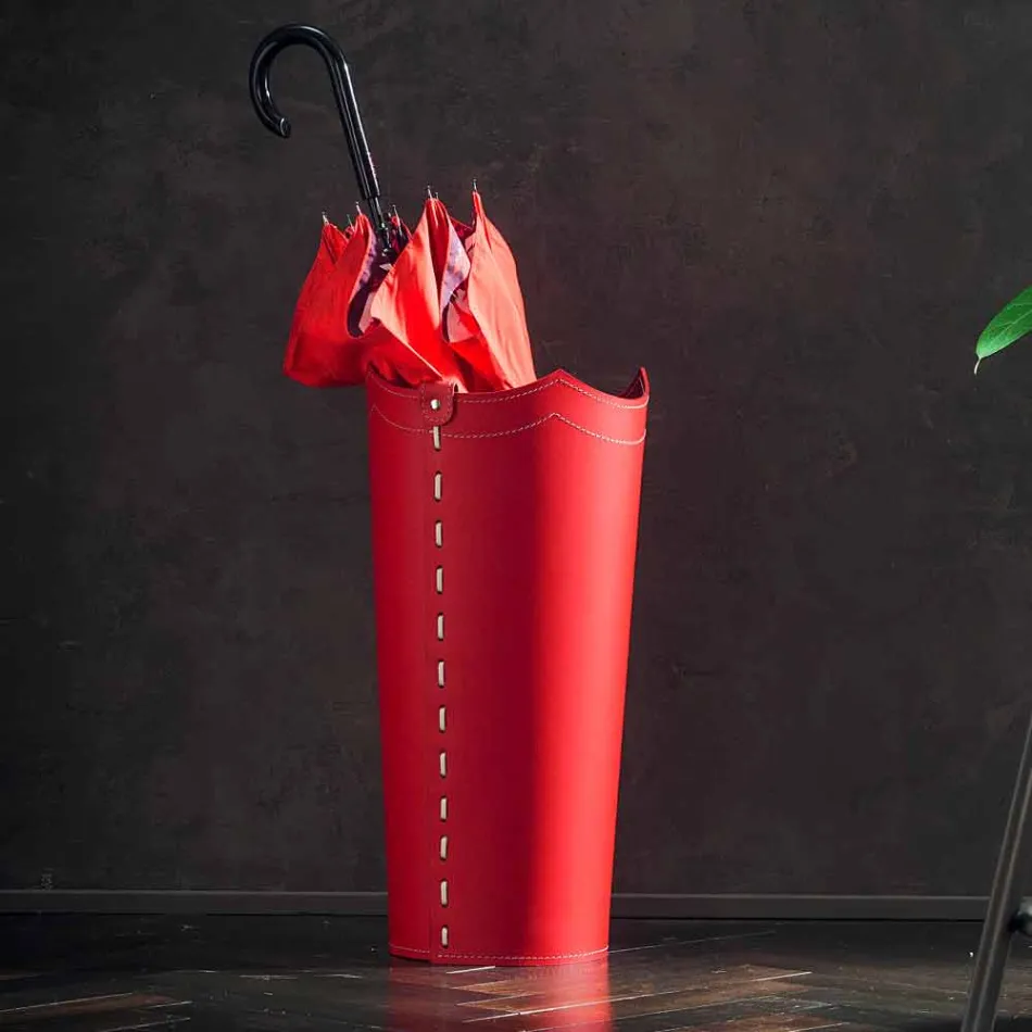 Design paraplyhållare i läder för paraplyhem eller kontor Viadurini