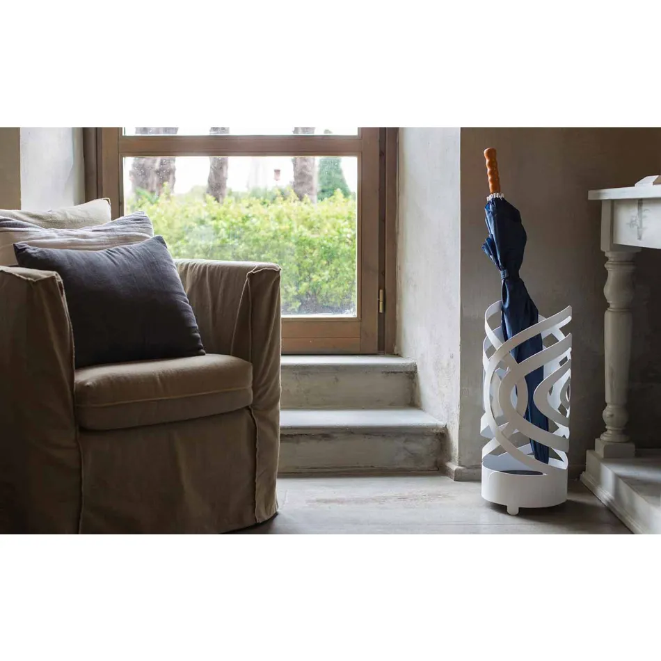 Paraplyställ för modern design i färgat järn tillverkat i Italien - Olfeo Viadurini