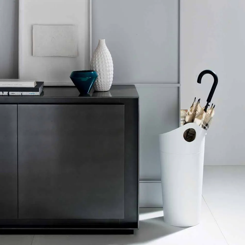 Paraply står i regenererat läder av Pluvia handgjord design Viadurini