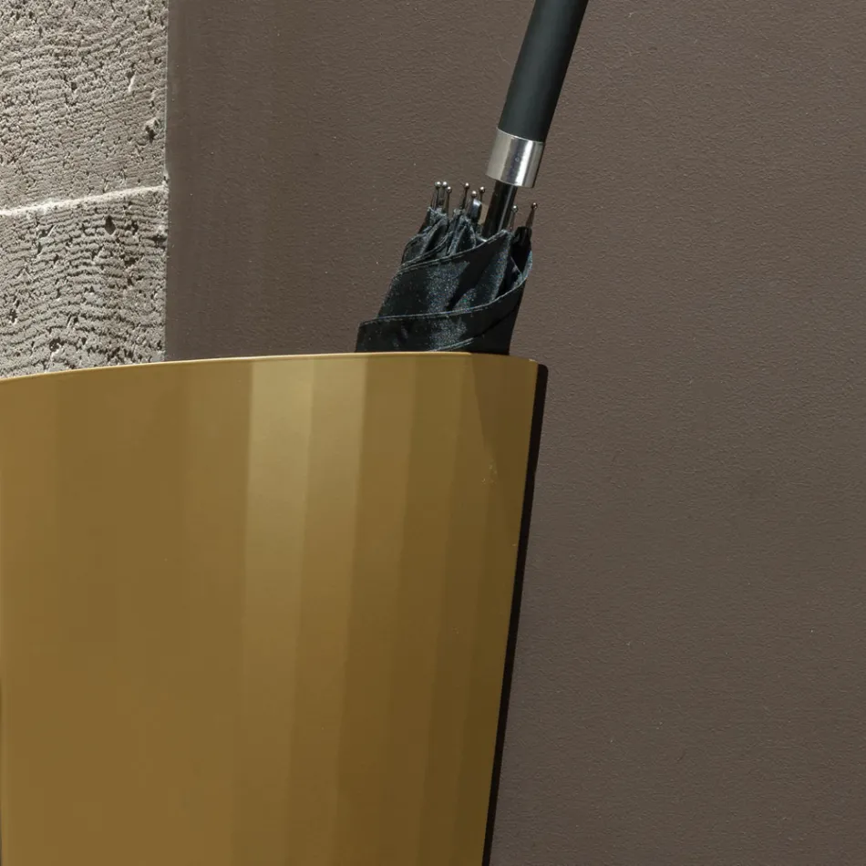 Paraplyställ i guld- och bronsmålad plåt Tillverkad i Italien - Azalea Viadurini