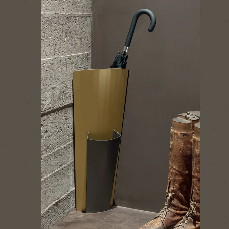 Paraplyställ i guld- och bronsmålad plåt Tillverkad i Italien - Azalea Viadurini