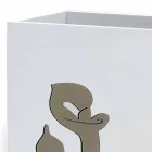 Paraplymodell i vitt trä med blommig dekor - Caracalla Viadurini