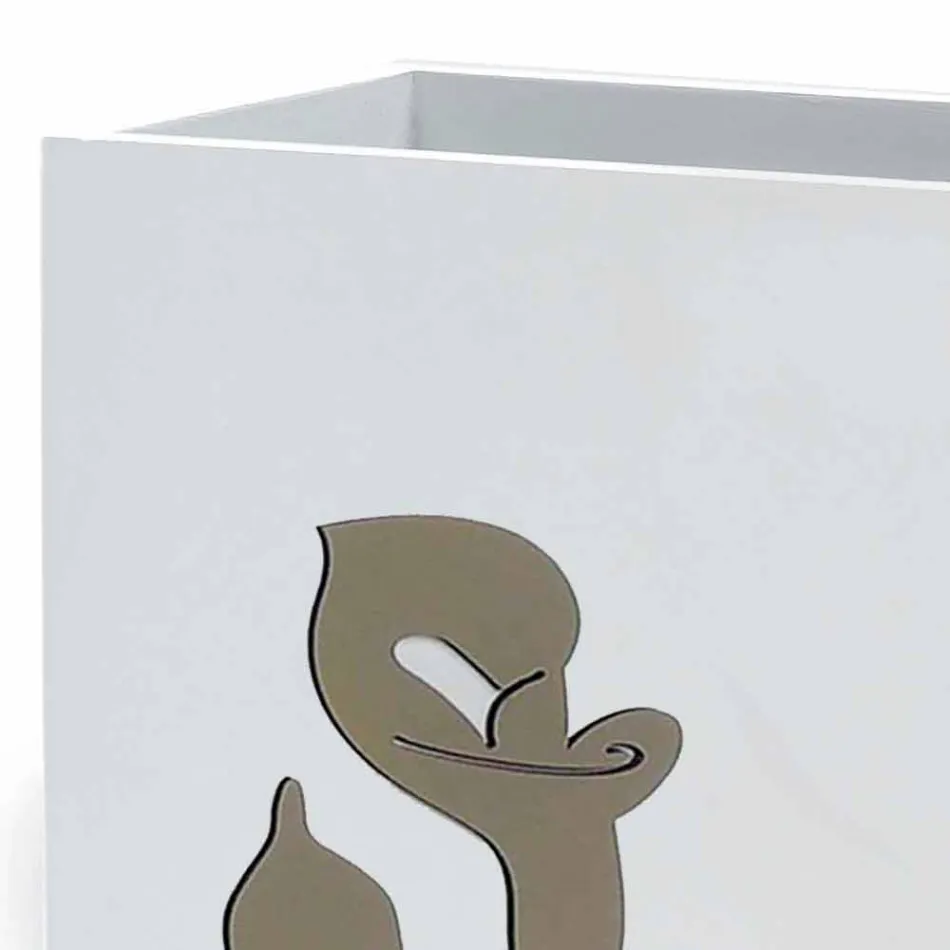 Paraplymodell i vitt trä med blommig dekor - Caracalla Viadurini