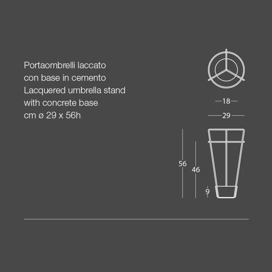 Paraplyställ i färgad metall och betong av modern italiensk design - Rachid Viadurini