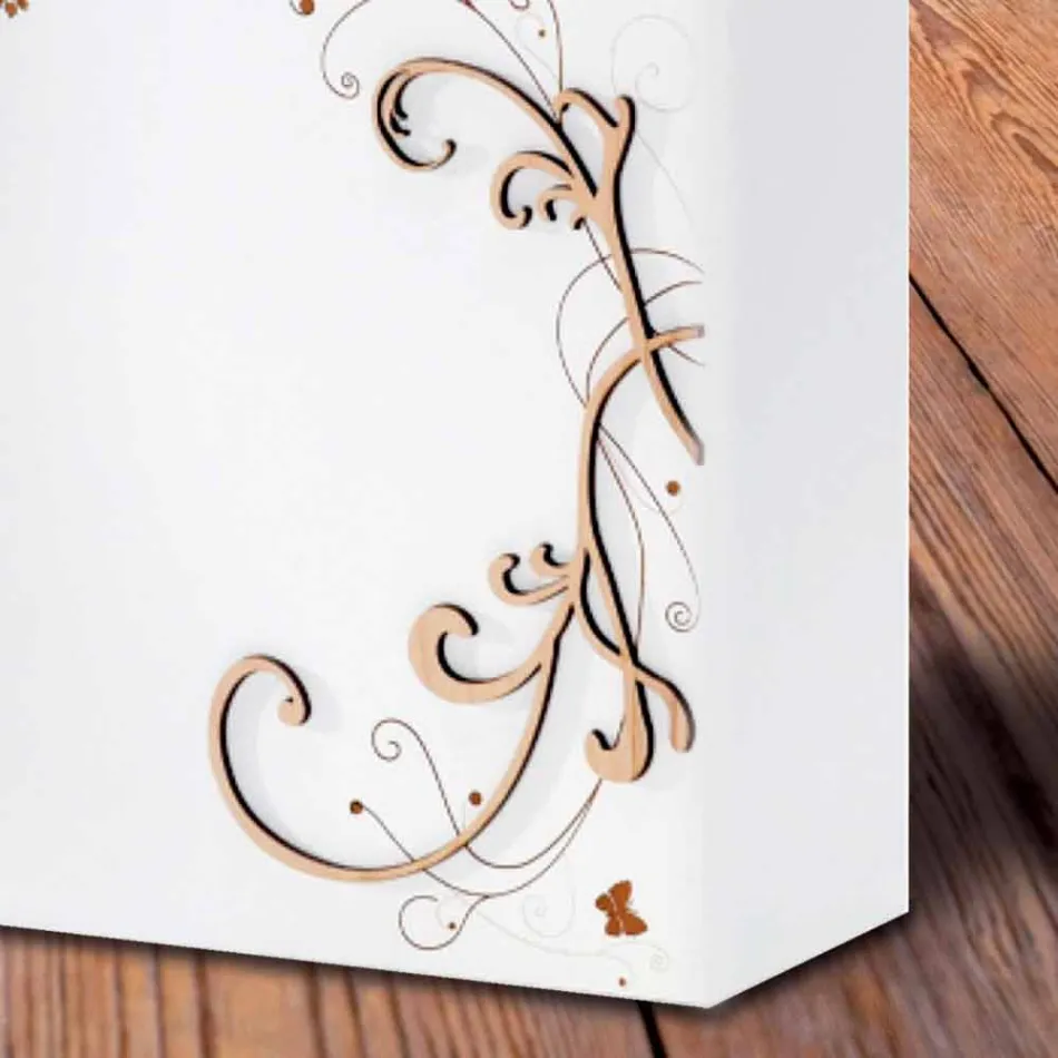 Modernt elegant paraplystativ i mörkt eller vitt trä med dekorationer - Poesi Viadurini