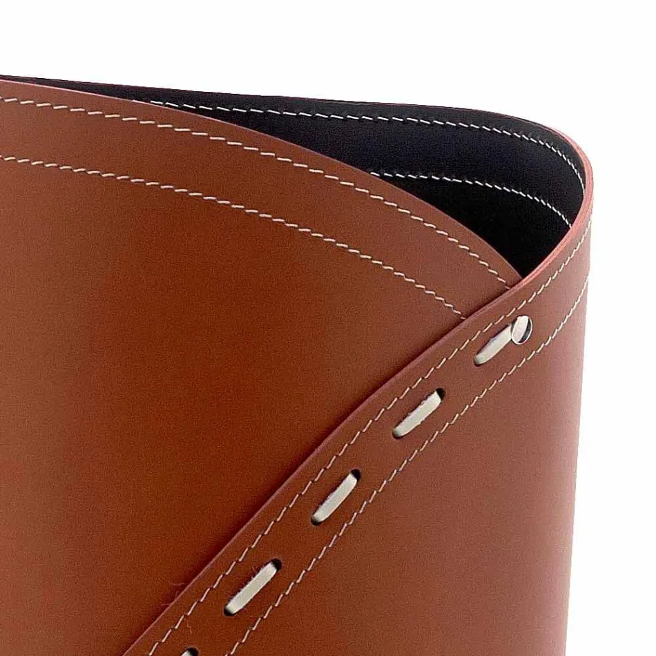 Modernt paraply står i regenererat Katrina läder, tillverkat i Italien Viadurini