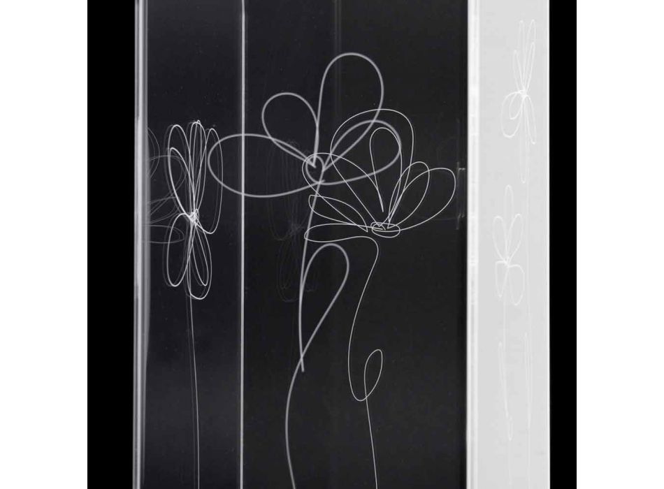 Transparent plastparaplystativ med graverade stiliserade löv - Florino Viadurini