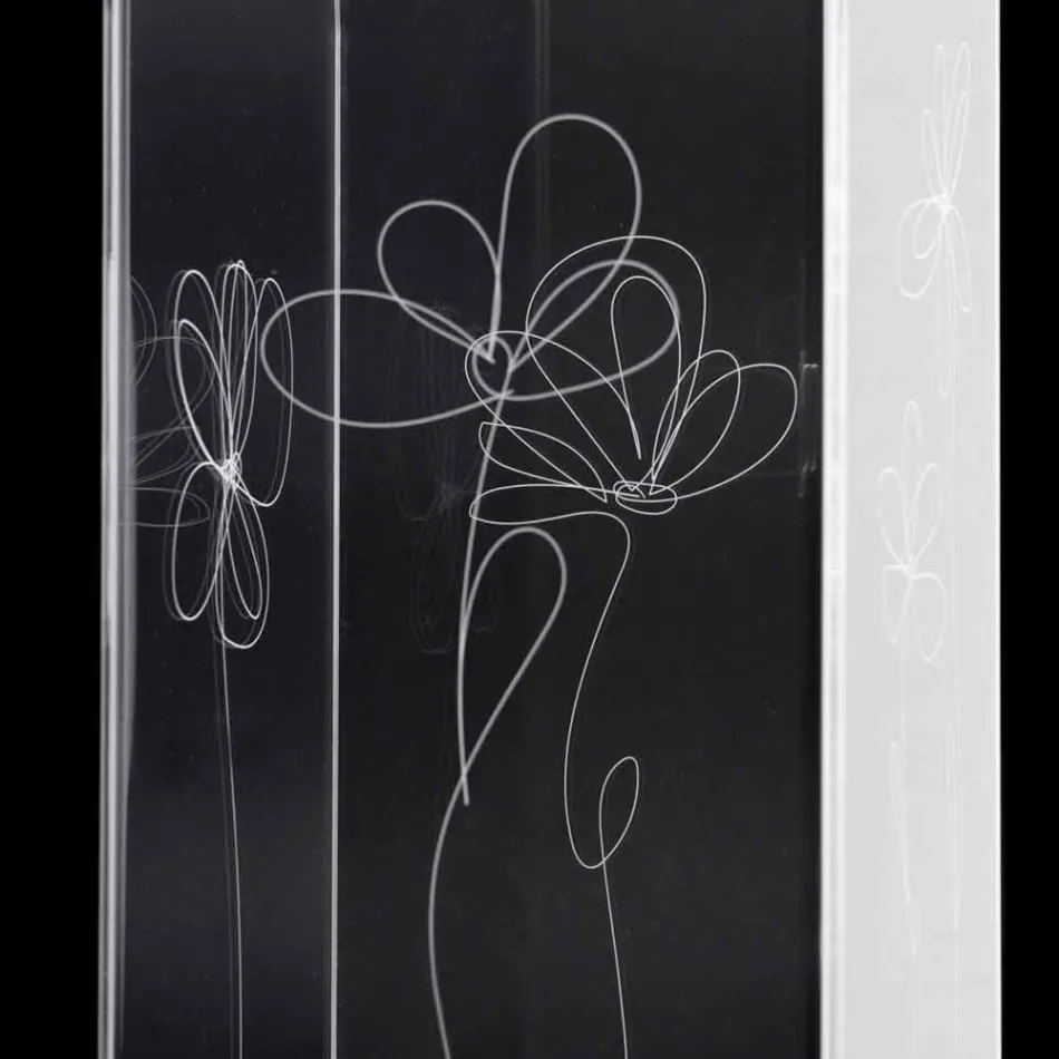 Transparent plastparaplystativ med graverade stiliserade löv - Florino Viadurini