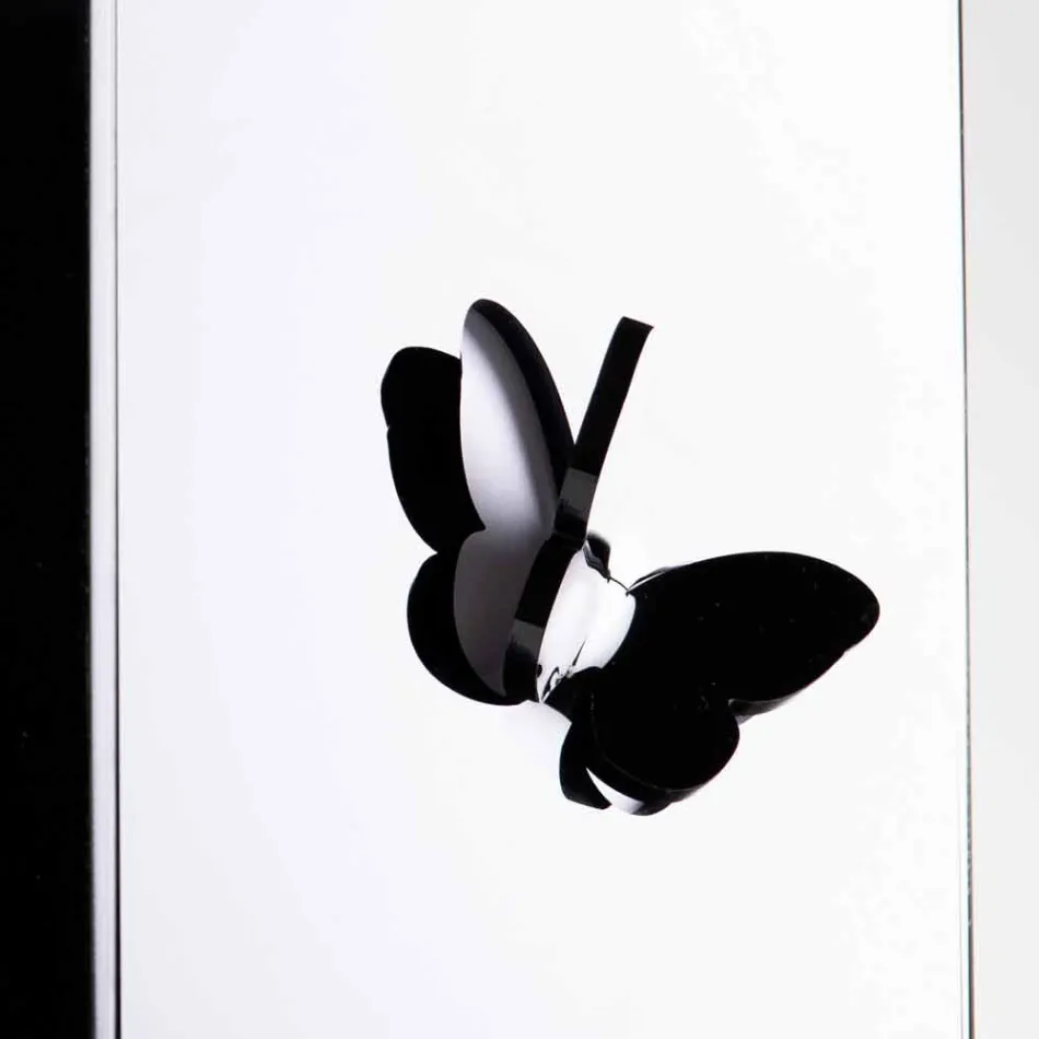 Svart plexiglasparaplyställ med 3D-gravyrer och dekorationer, modern design - Farfo Viadurini