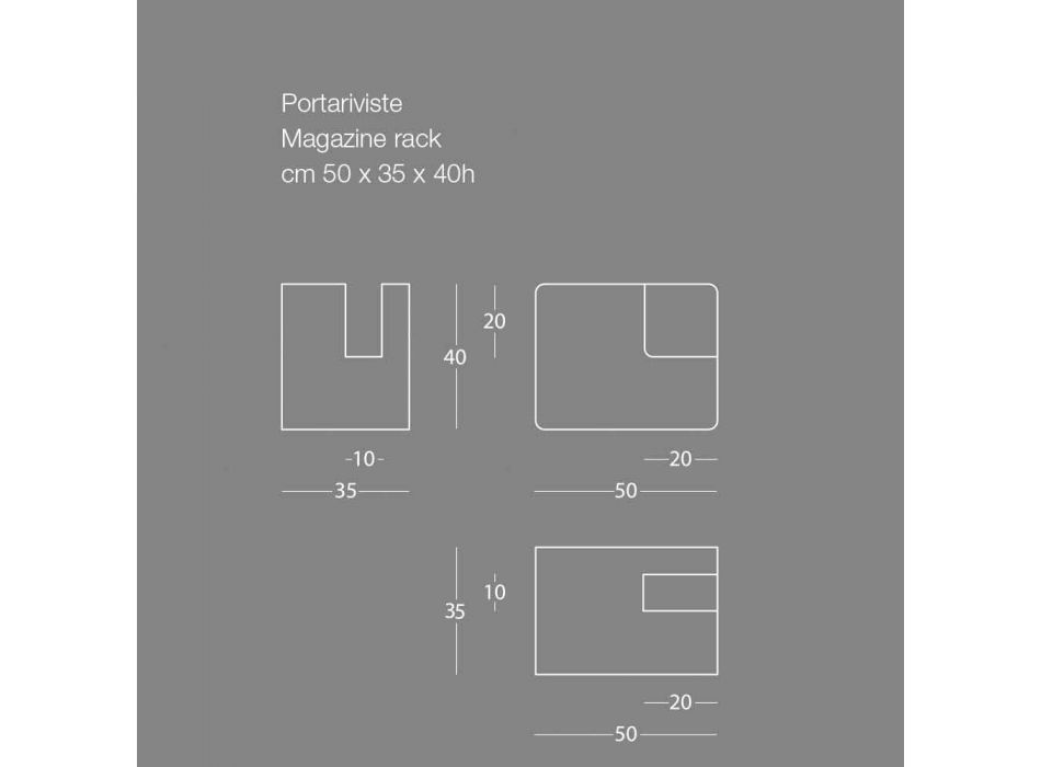 Modern Design Floor Magazine Rack i färgad metall 7 finish - Imane Viadurini