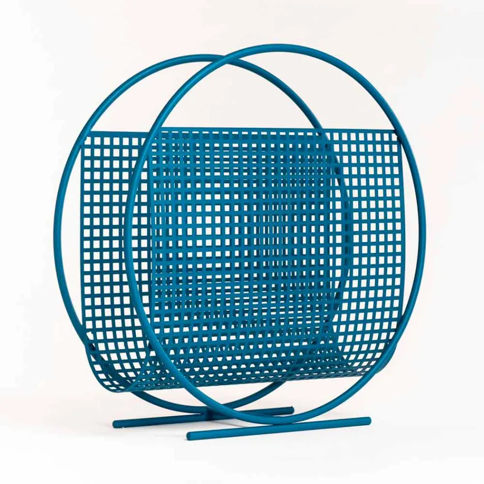 Round Design Steel Magazine Rack tillverkad i Italien - slev Viadurini