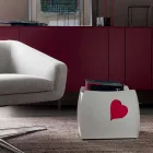 Design magasinställ i läder med modern Beatrice design Viadurini