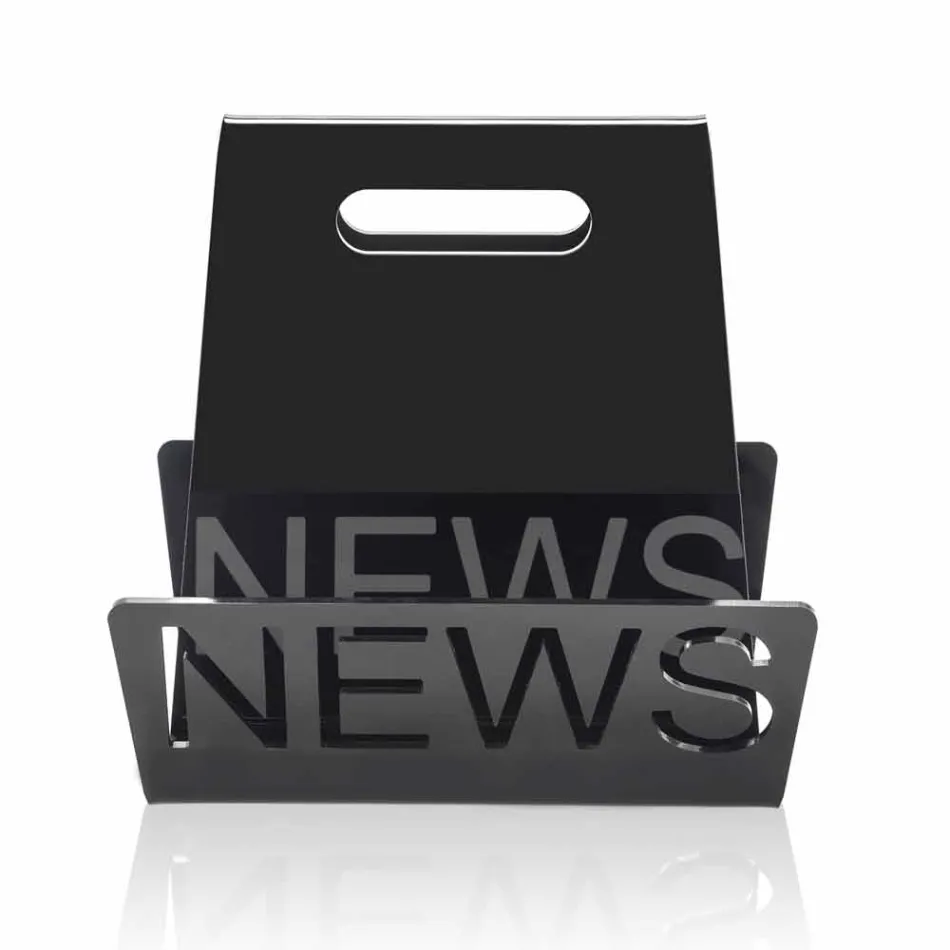 Rack i svart eller genomskinligt plexiglasmagasin tillverkat i Italien - Omar Viadurini