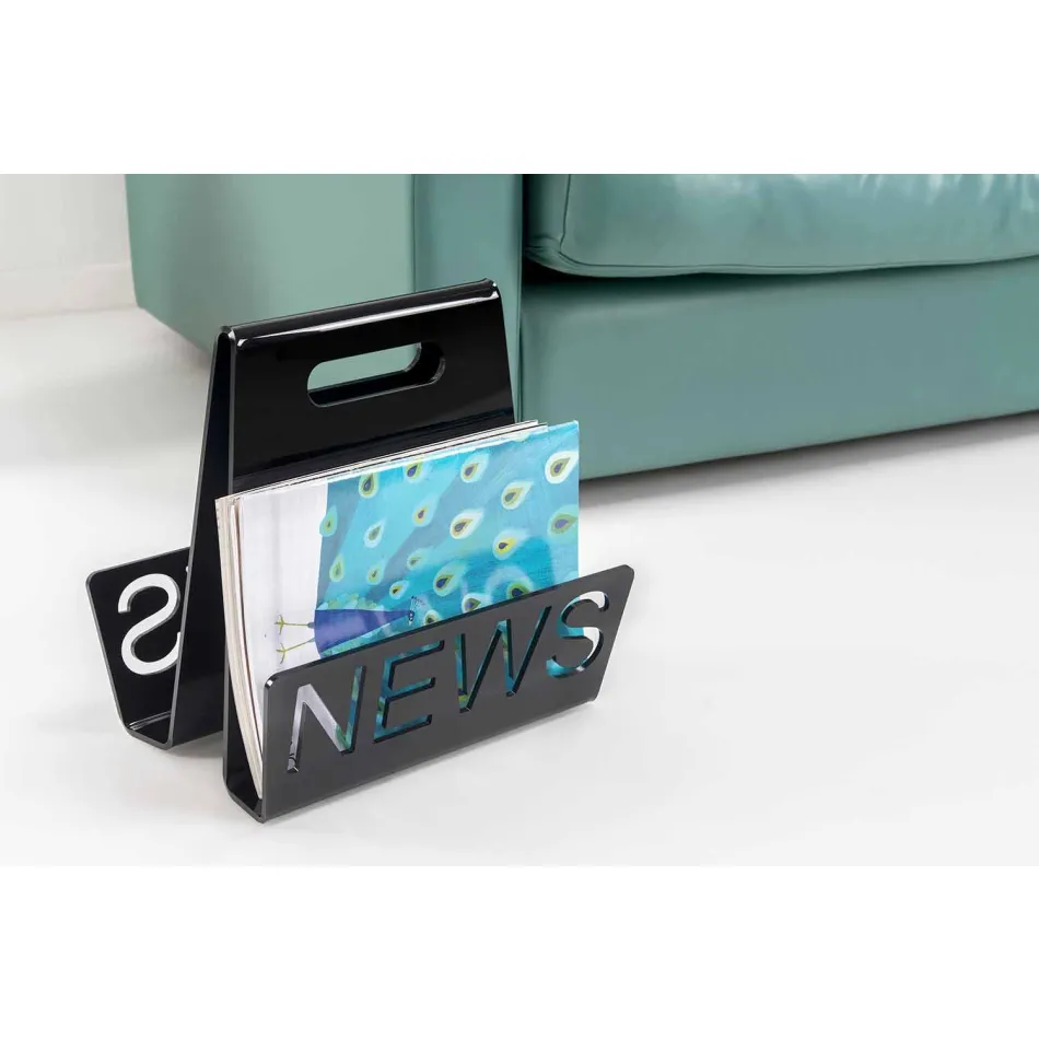 Rack i svart eller genomskinligt plexiglasmagasin tillverkat i Italien - Omar Viadurini