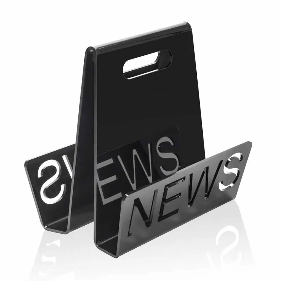 Rack i svart eller genomskinligt plexiglasmagasin tillverkat i Italien - Omar Viadurini