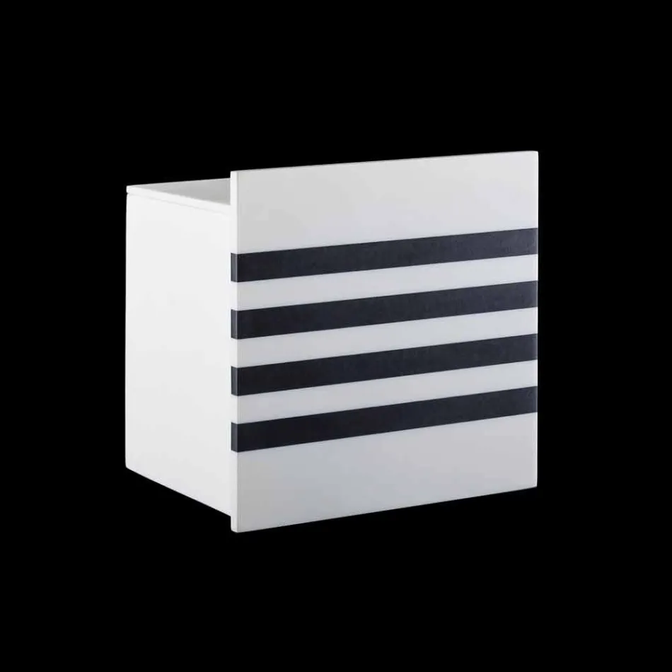 Badrumsrullehållare i vit Corian eller med svarta skär italiensk design - Elono Viadurini