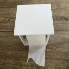 Badrumsrullehållare i vit Corian eller med svarta skär italiensk design - Elono Viadurini