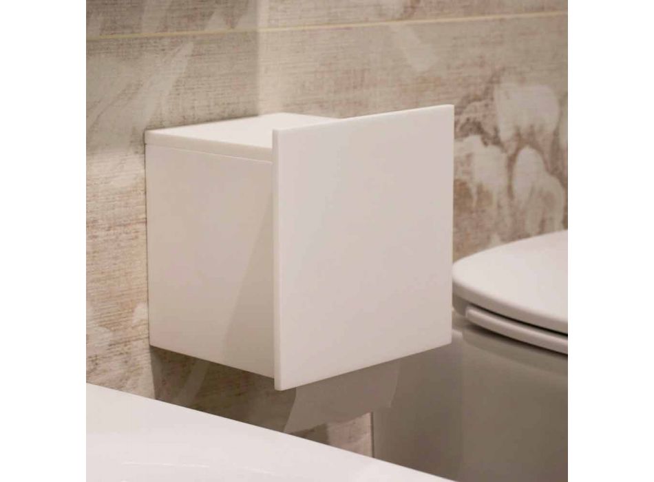 Badrumsrullehållare i vit Corian eller med svarta skär italiensk design - Elono Viadurini