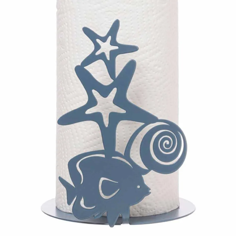 Marina Fantasy Kitchen Roll Holder i järn handgjord i Italien - Maste Viadurini