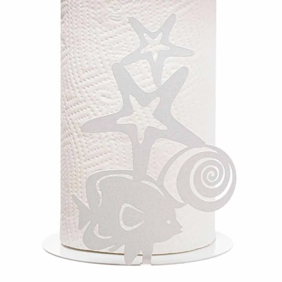 Marina Fantasy Kitchen Roll Holder i järn handgjord i Italien - Maste Viadurini