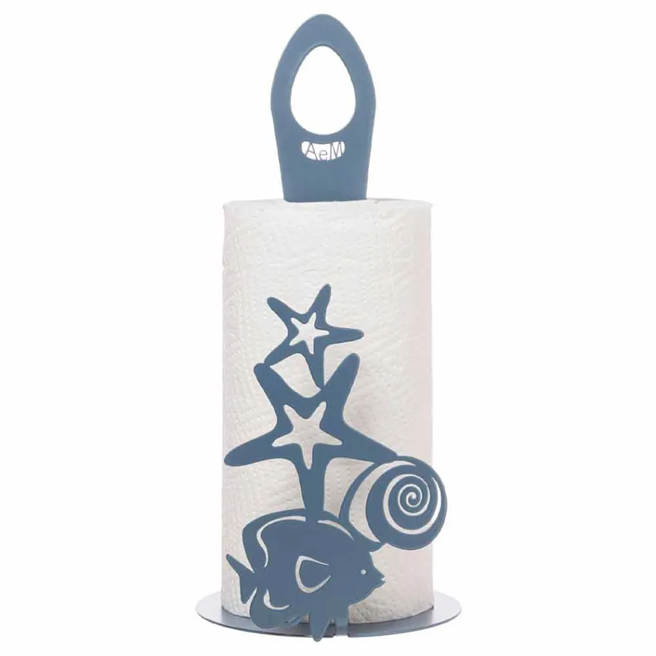 Marina Fantasy Kitchen Roll Holder i järn handgjord i Italien - Maste Viadurini