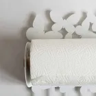 Väggrullehållare i vitt eller beige järn tillverkat i Italien - Leiden Viadurini