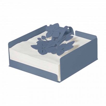 Modern låg blommig servetthållare i järnblå, vit eller lera - Marken Viadurini