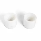Design Egg Cup i vit Carrara Marble Tillverkad i Italien, 2 delar - Picca Viadurini