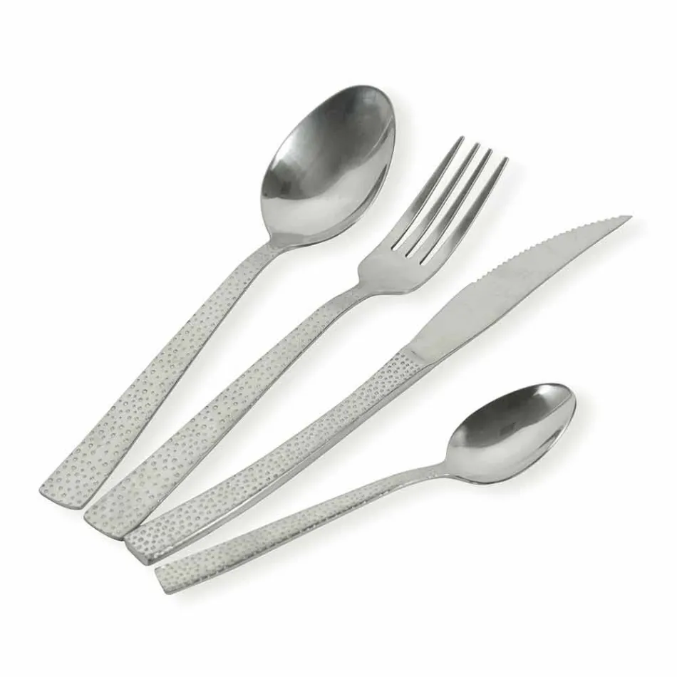 24 Piece Designer Serving Bestick i sköldpaddseffektstål - Rockpos Viadurini