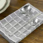 Design Serveringsbestick i satinstål 24 delar komplett - Fayette Viadurini