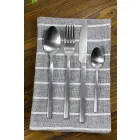 Design Serveringsbestick i satinstål 24 delar komplett - Fayette Viadurini