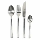 Design Serveringsbestick i satinstål 24 delar komplett - Fayettepos Viadurini