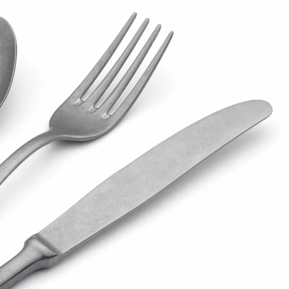 Lyxdesign Stålbestick Vintage färgad effekt 24 delar - Tigger Viadurini