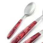 Stål- och plastbestick Färgad Arabesque Dekor 24 st - Alessandra Viadurini