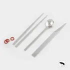 Bestick av rostfritt stål med ätpinnar i italiensk lyxdesign - Carronde Viadurini