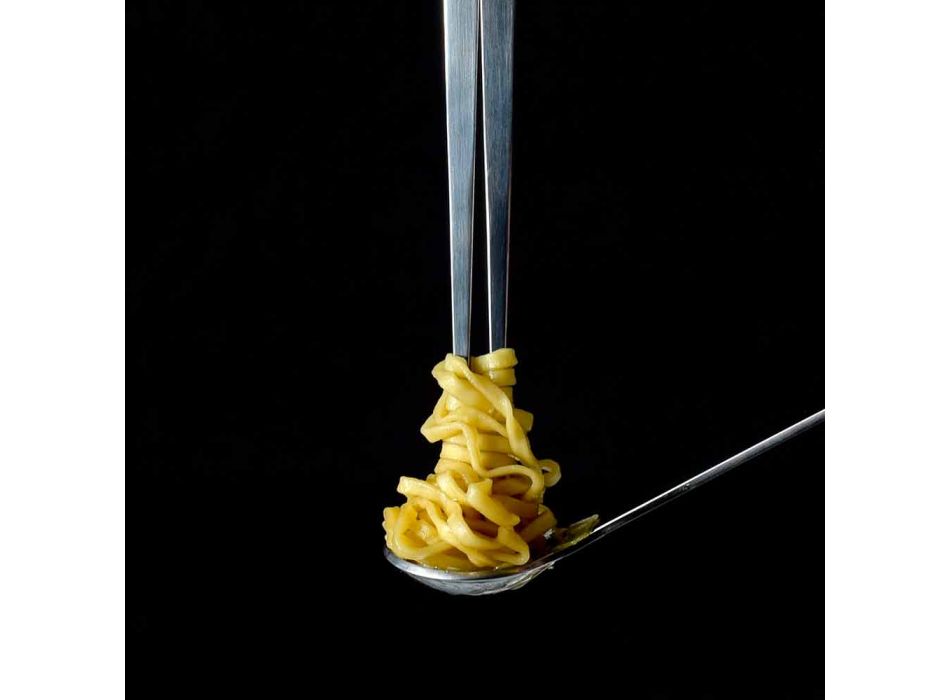 Bestick av rostfritt stål med ätpinnar i italiensk lyxdesign - Carronde Viadurini