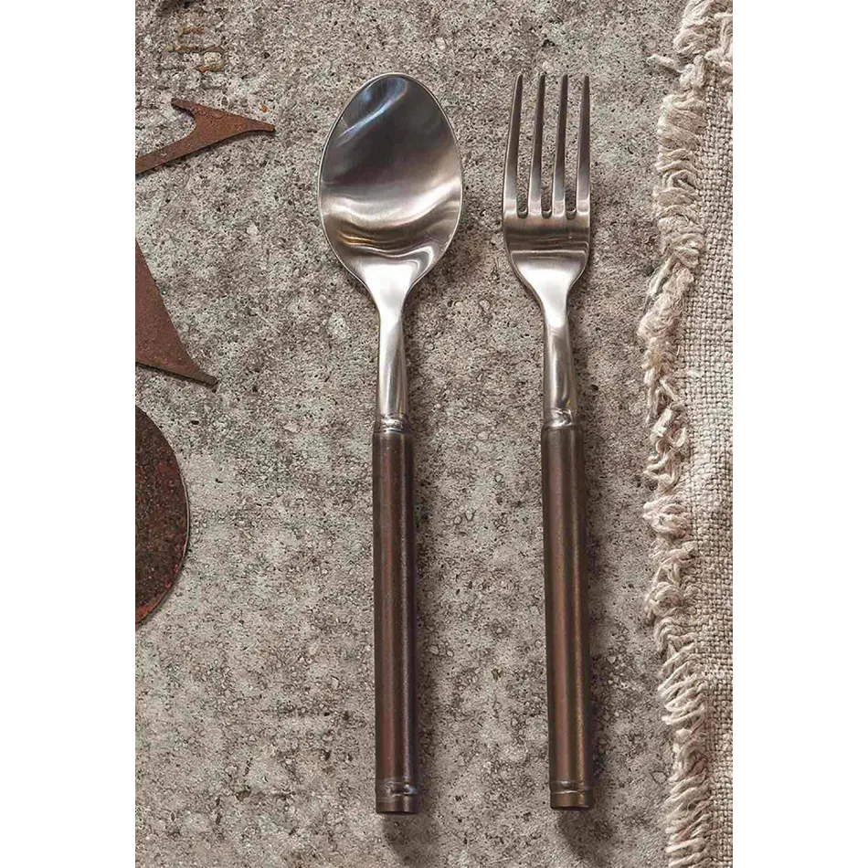 24-delat bestick av satinstål italiensk hantverksdesign - Damerino Viadurini