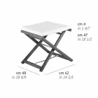 Utomhuspuff i naturligt eller svart matt trä och kudde, tillverkad i Italien - Suzana Viadurini