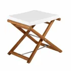 Utomhuspuff i naturligt eller svart matt trä och kudde, tillverkad i Italien - Suzana Viadurini