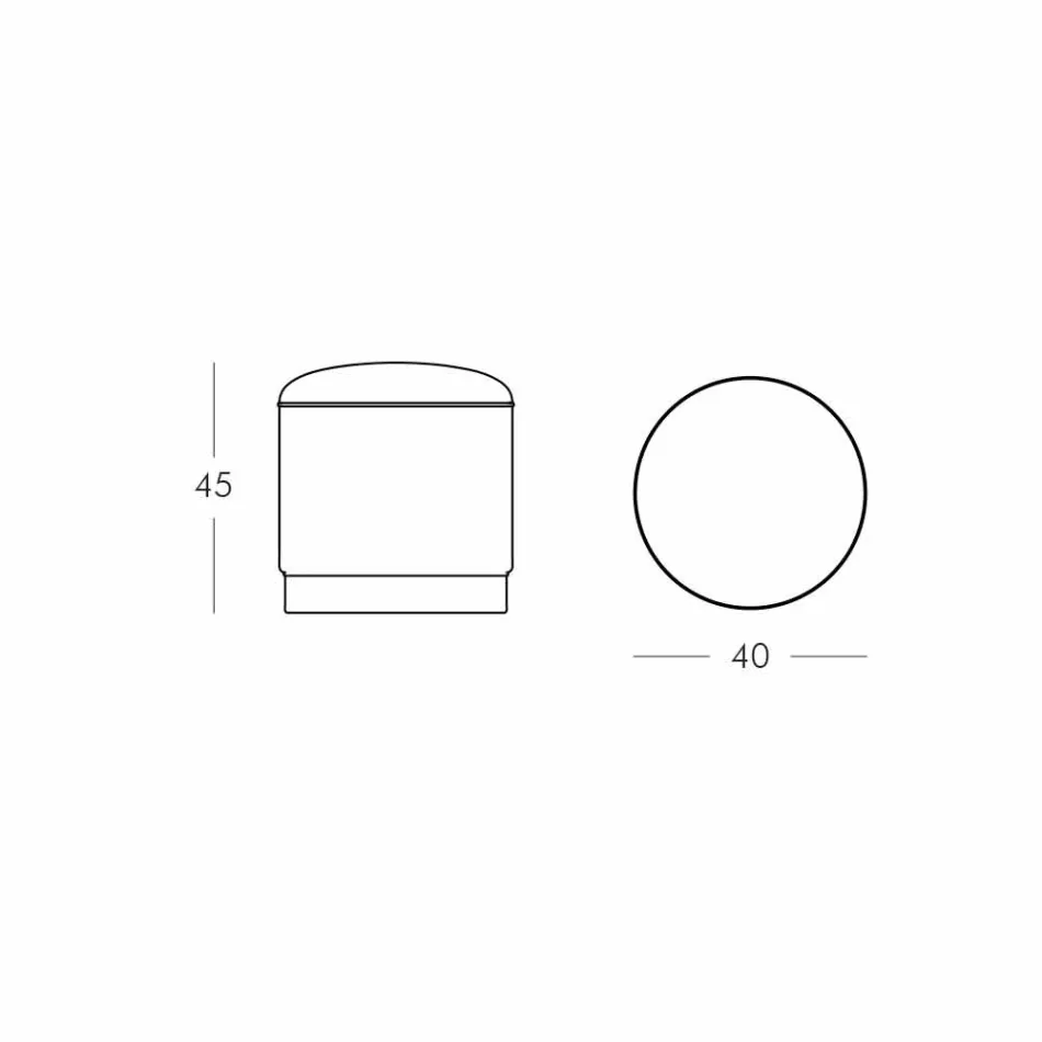 Pouf för utomhus, i polyeten och tyg eller läder - Mara Slide Viadurini