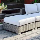 Pouf modern exteriör i grå-taupe Jaco polyeten, handgjorda Viadurini