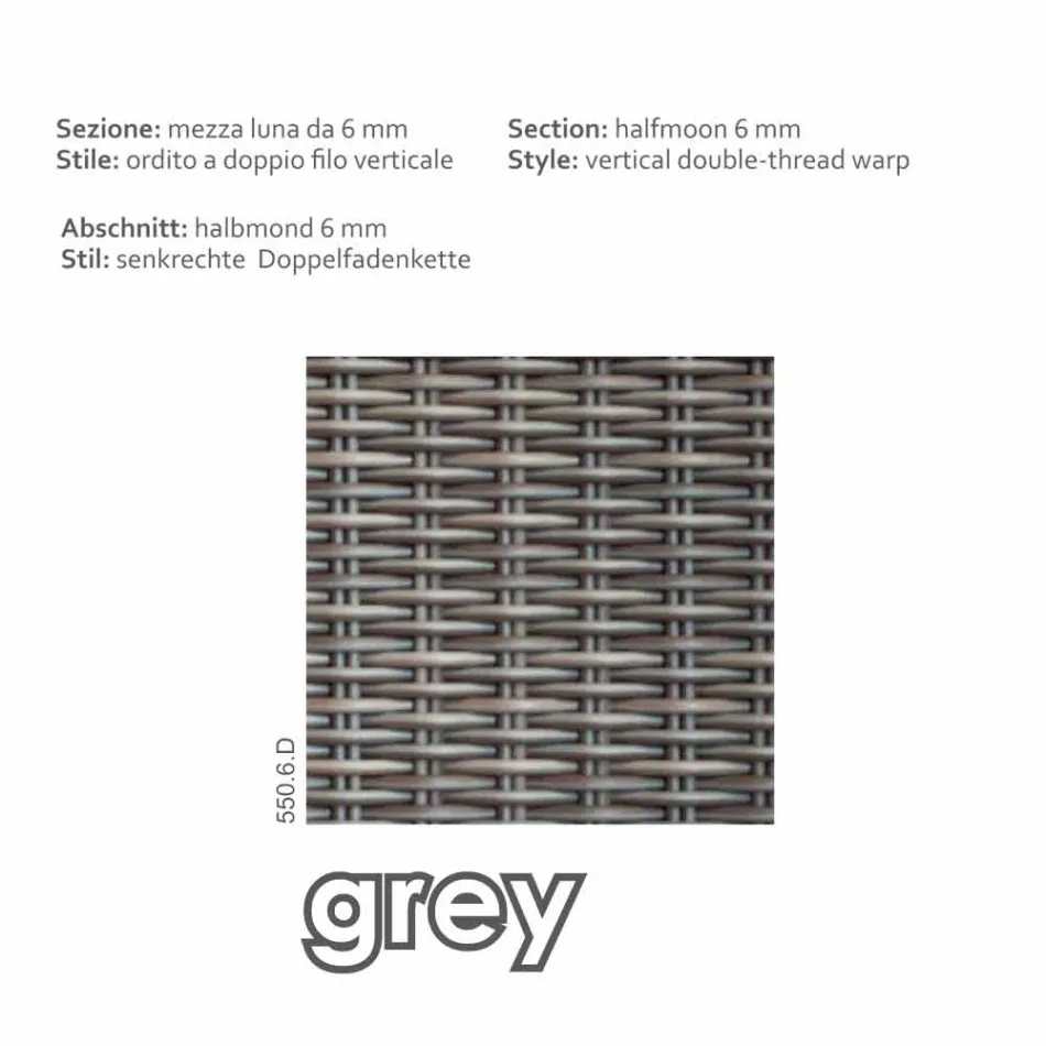 Pouf modern exteriör i grå-taupe Jaco polyeten, handgjorda Viadurini